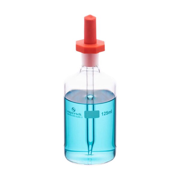 Bottle, Dropping Bottles with Rubber Teat, PP Stopper & Glass Dropper (Clear)
