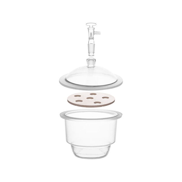 Desiccator Vacuum Neutral Glass with Porcelain Plate - Image 2