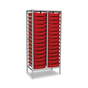 Monarch 30 tray tall double metal storage frame, 30 single trays W710 x D430 x H1495mm