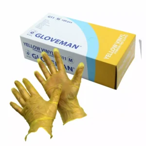 VINYL GLOVES POWDER FREE YELLOW PK100  SMALL