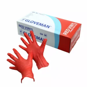 VINYL GLOVES POWDER FREE RED PK100  SMALL