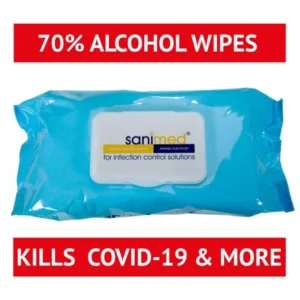 Alcohol Surface Wipes 100 Pack contain 70%