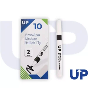 Drywipe Marker Bullet Tip Black 10 Pack