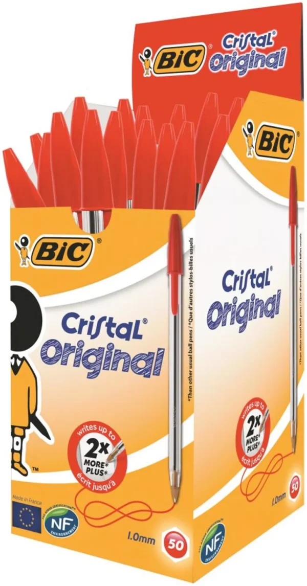 BIC Cristal Red Medium Ballpoint Pen Pack of 50