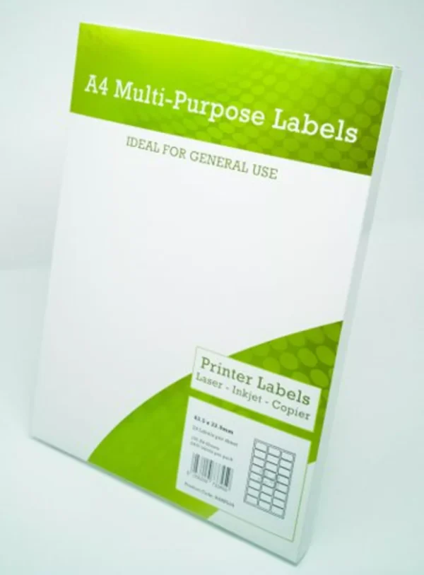A4 Multipurpose Labels 1 Per Sheet 199.6 x 289mm (White) Pk of 100