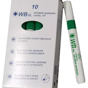 Drywipe Chisel Tip Marker Green Pack of 10