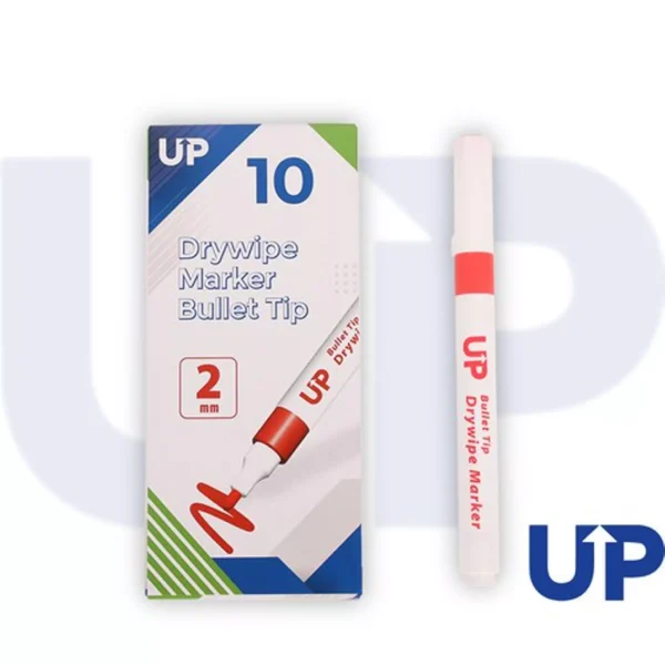 Drywipe Bullet Tip Marker Red Pack of 10